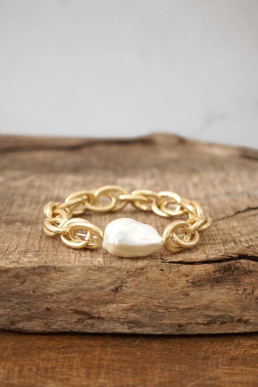Chunky Chain With Pearl Bracelet