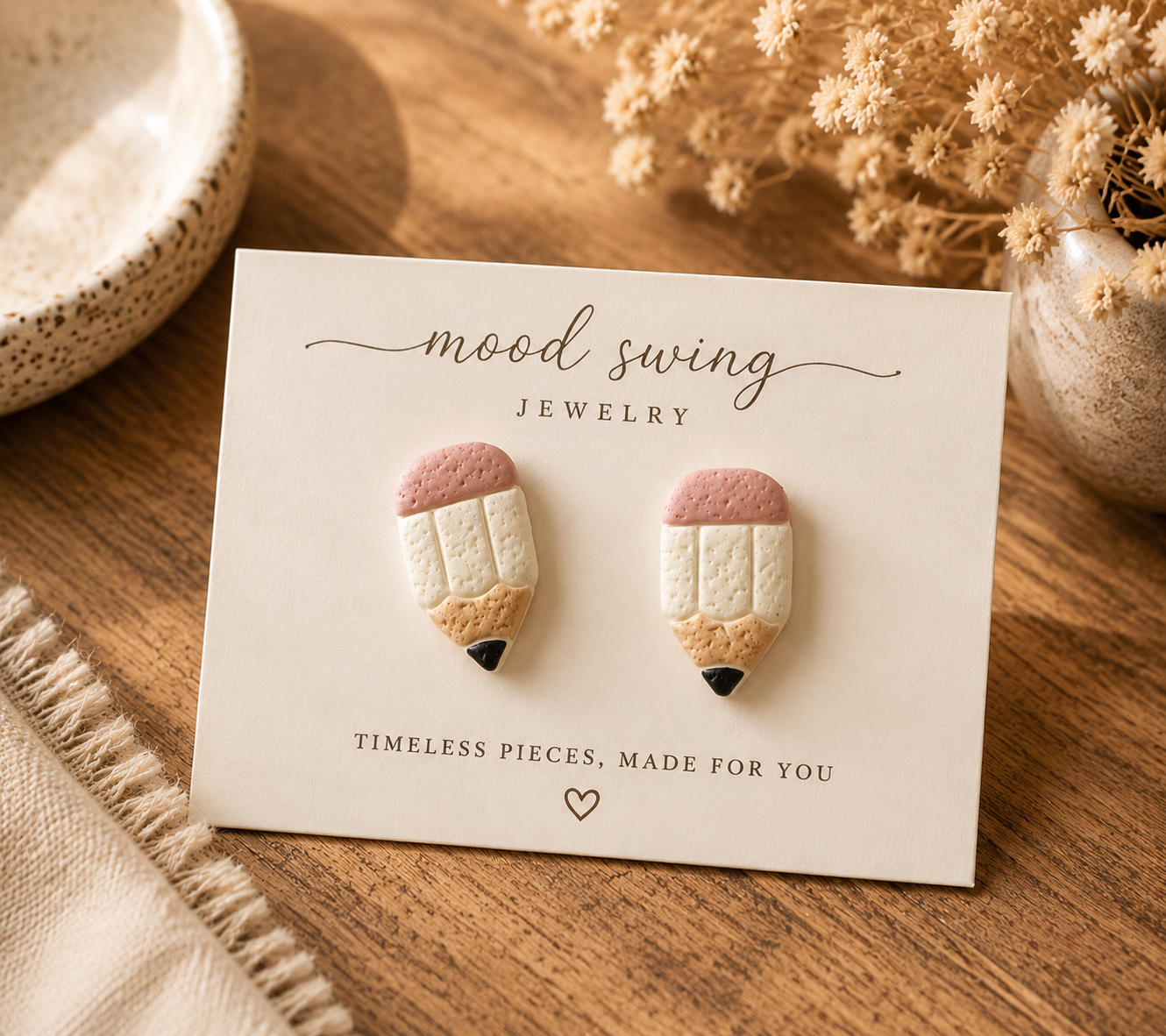 No. 2 Pencil: Stud Earrings