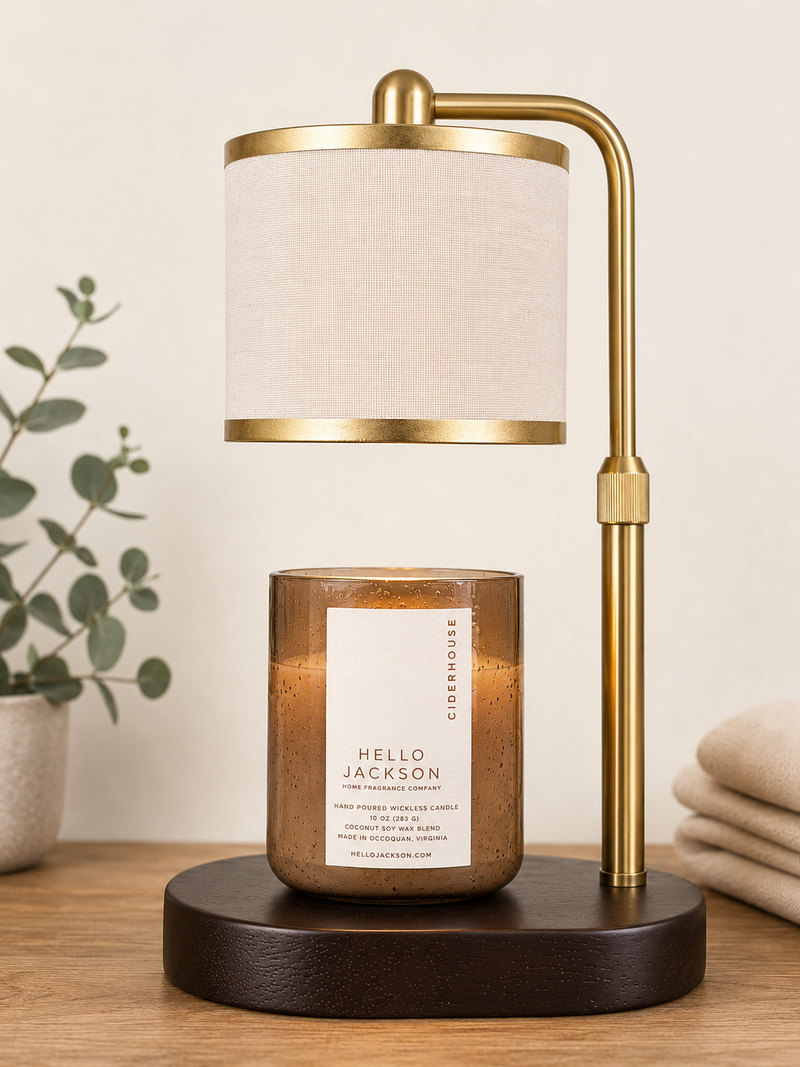 Gold Trimmed Wickless Candle Warming Lamp