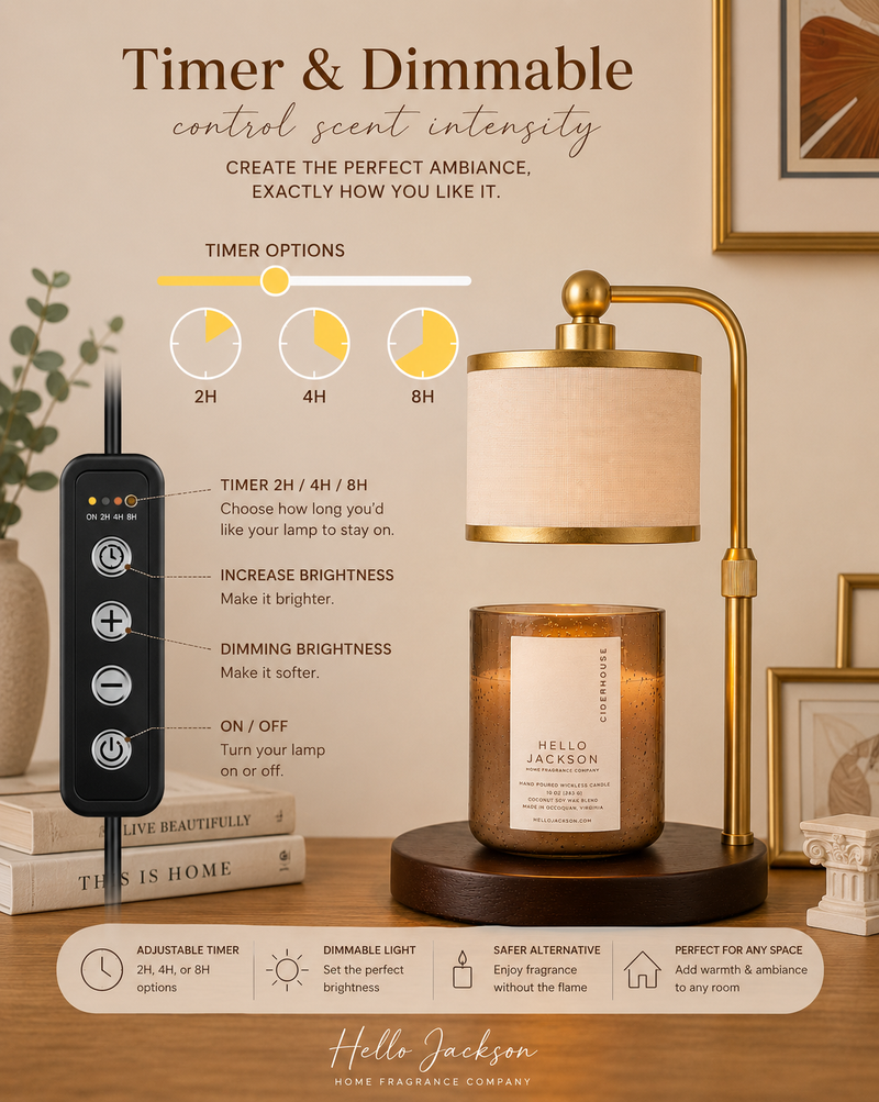 Gold Trimmed Wickless Candle Warming Lamp