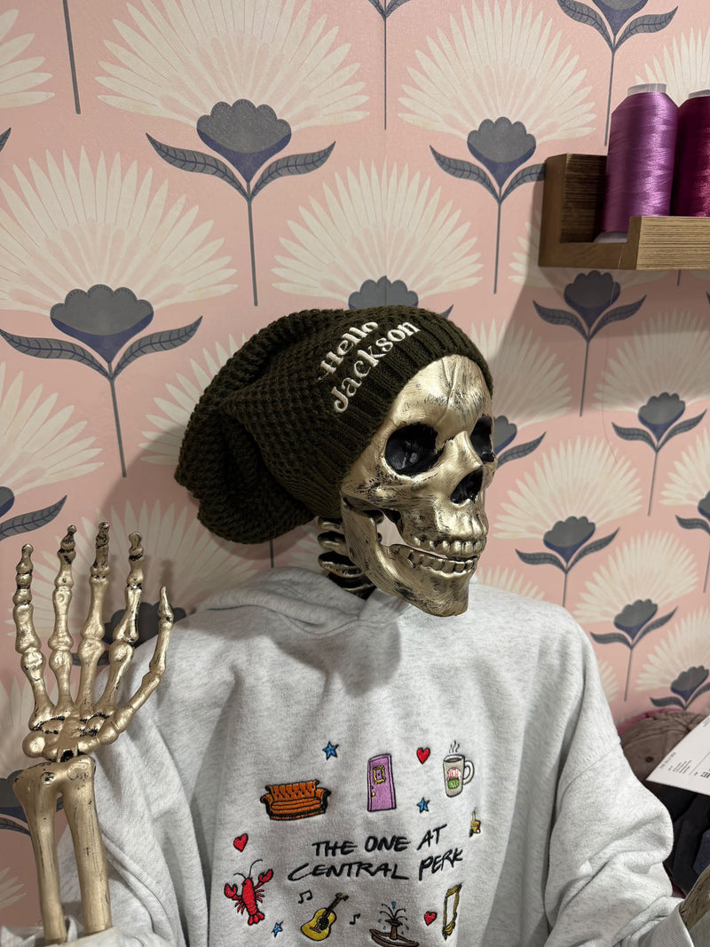 Embroidered Slouchy Beanie (Pre-Order)