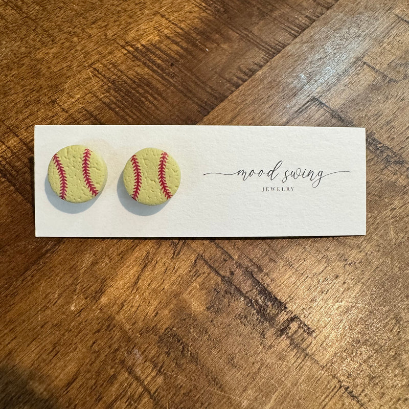 Softball Stud Earrings