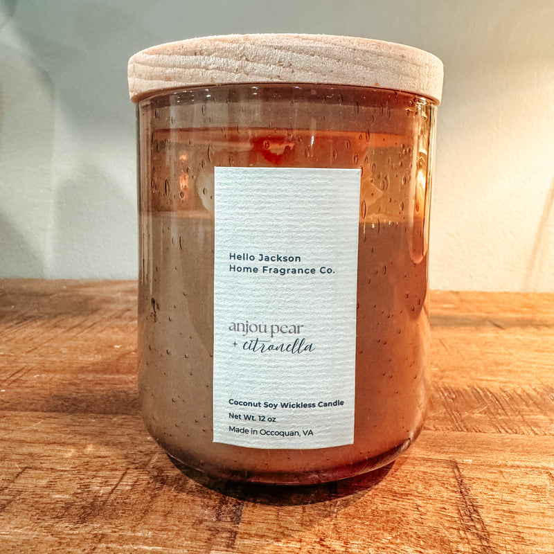 Anjou Pear + Citronella Wickless Candle
