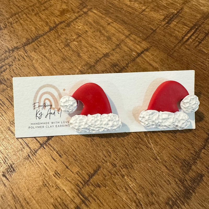 Santa Hat Studs