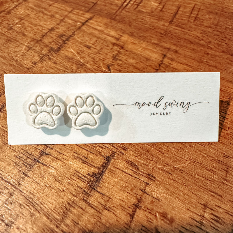 Paw Print Stud Earrings
