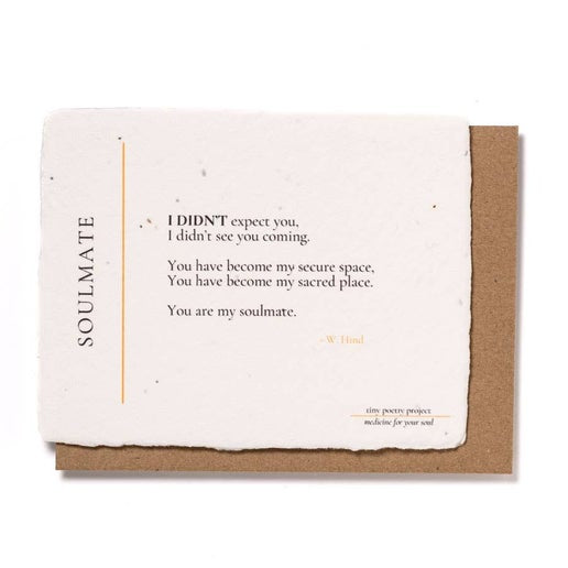 Soulmate:  Love, Anniversary, Wedding Plantable Card