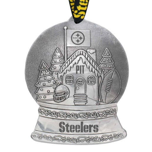 Pittsburgh Steelers: Gingerbread House Snow Globe Ornament