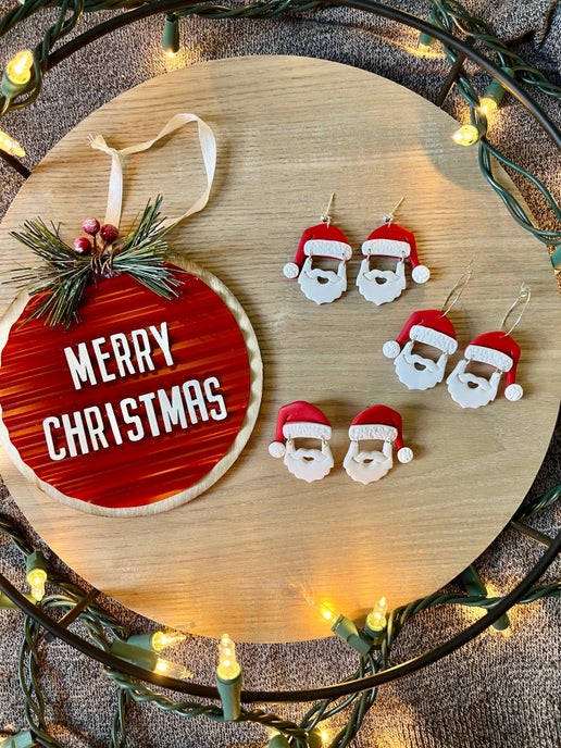 Santa Clay Earrings