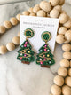 Green Christmas Tree Bauble Earrings