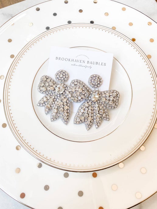 Crystal Bow Statement Earrings