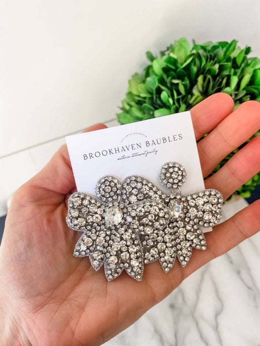 Crystal Bow Statement Earrings