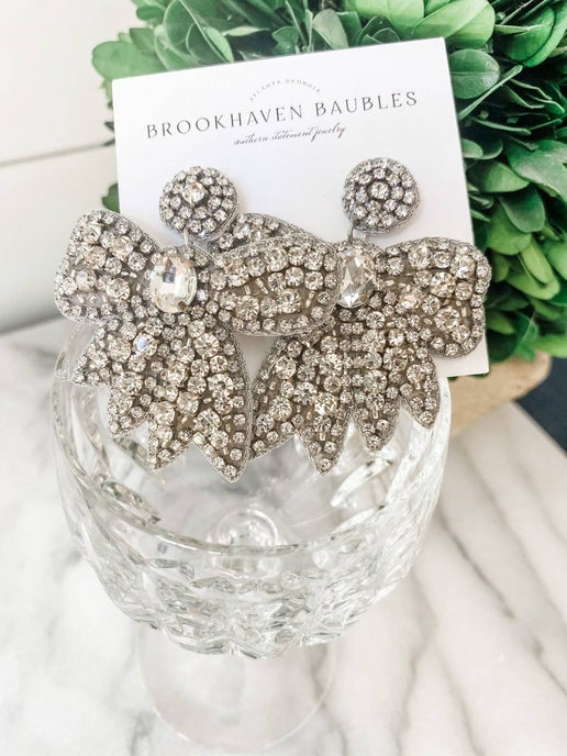 Crystal Bow Statement Earrings
