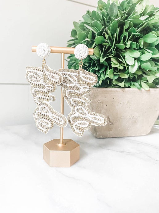 Bride Wedding Beaded Southern Statement Earrings