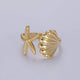 The Ariel Gold Clam Shell Star Fish Beach Adjustable Ring