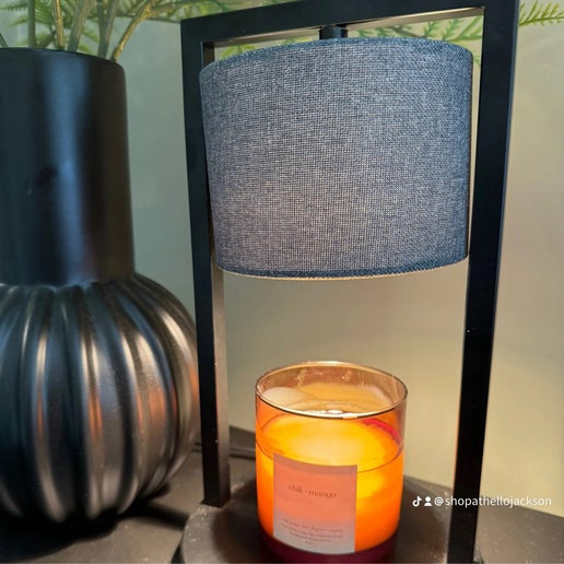 Black Canvas Shade Wickless Warming Lamp