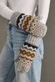 Gray, Camel & Black Patterned Mittens
