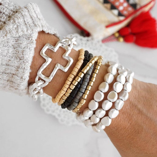 Chunky Chain Cross Bracelet