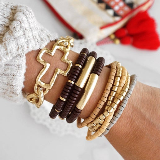 Chunky Chain Cross Bracelet
