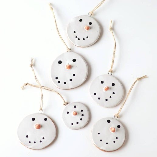 Melted Snowman Clay Ornament