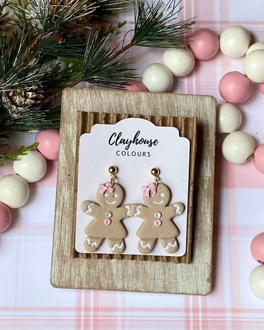 Sweet Pink Gingerbread Earrings