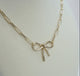 Golden Bow Paperclip Necklace