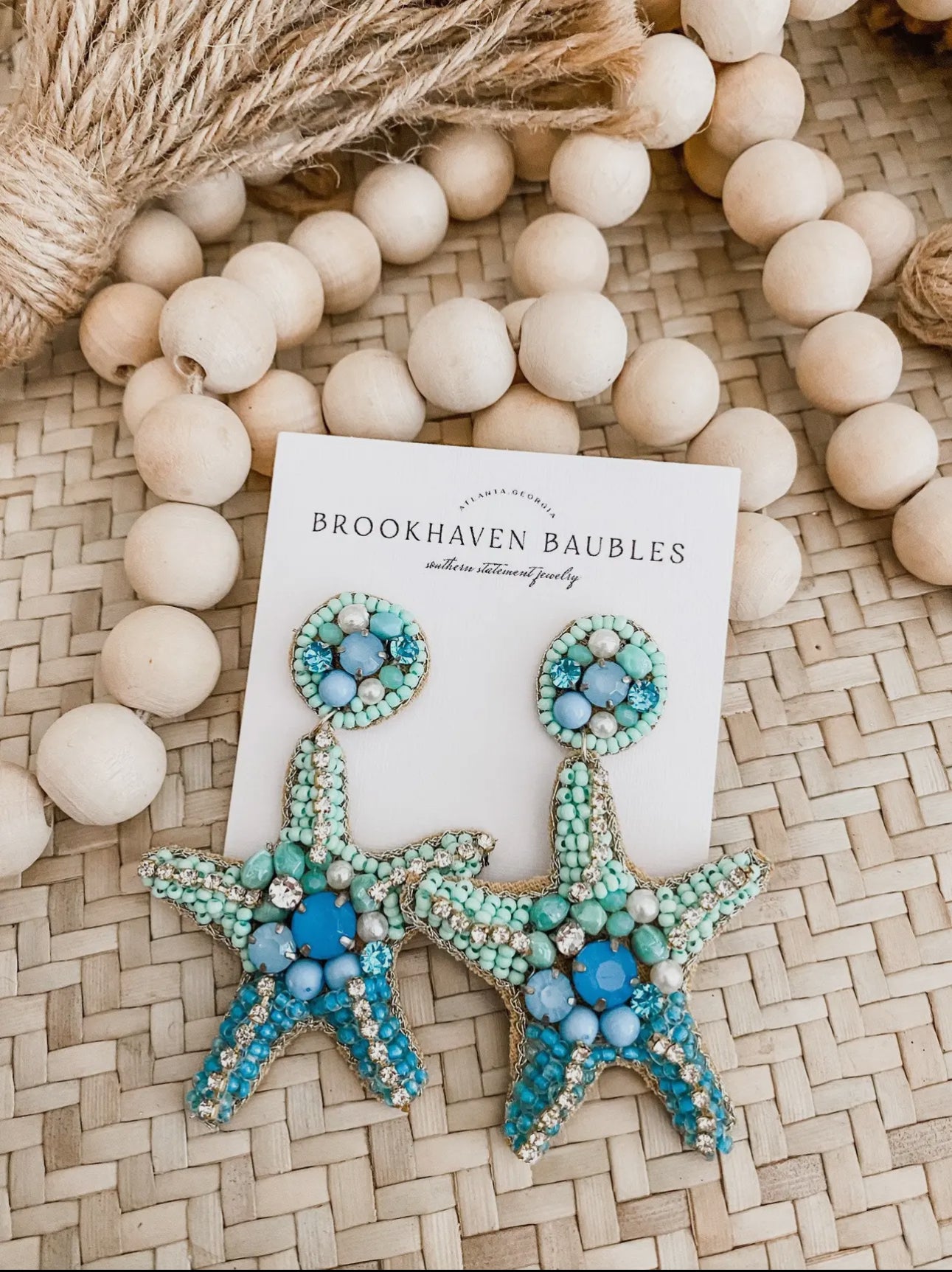 Seafoam Starburst Statement Earrings