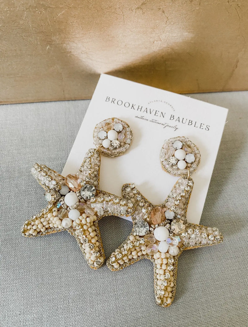 Golden Tide Starfish Statement Earrings