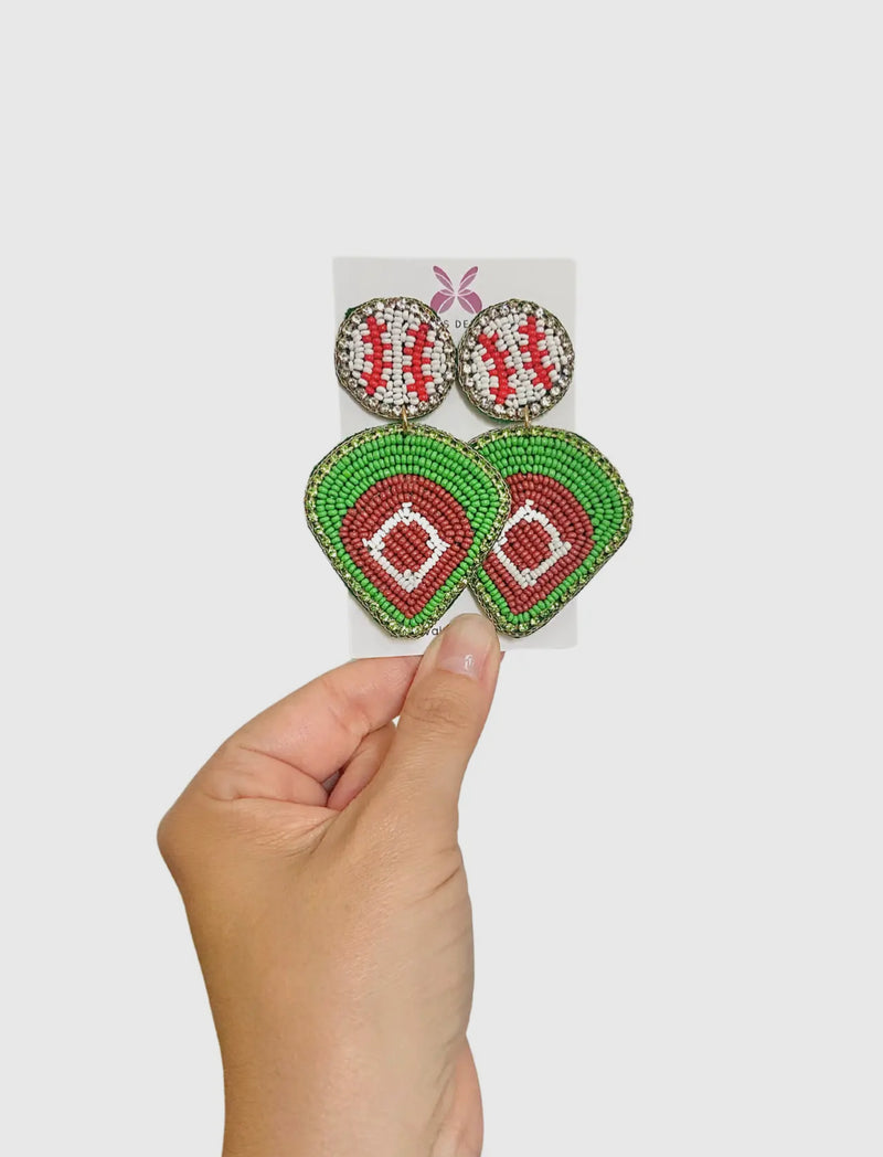 Home Run Beaded Drop Earrings