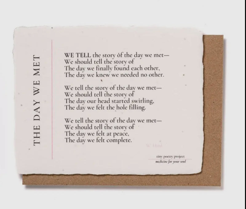 The Day We Met: Plantable Greeting Card