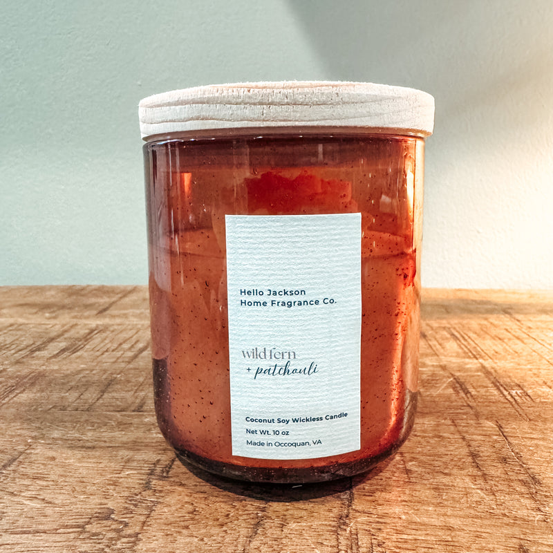 Wild Fern + Patchouli Wickless Candle