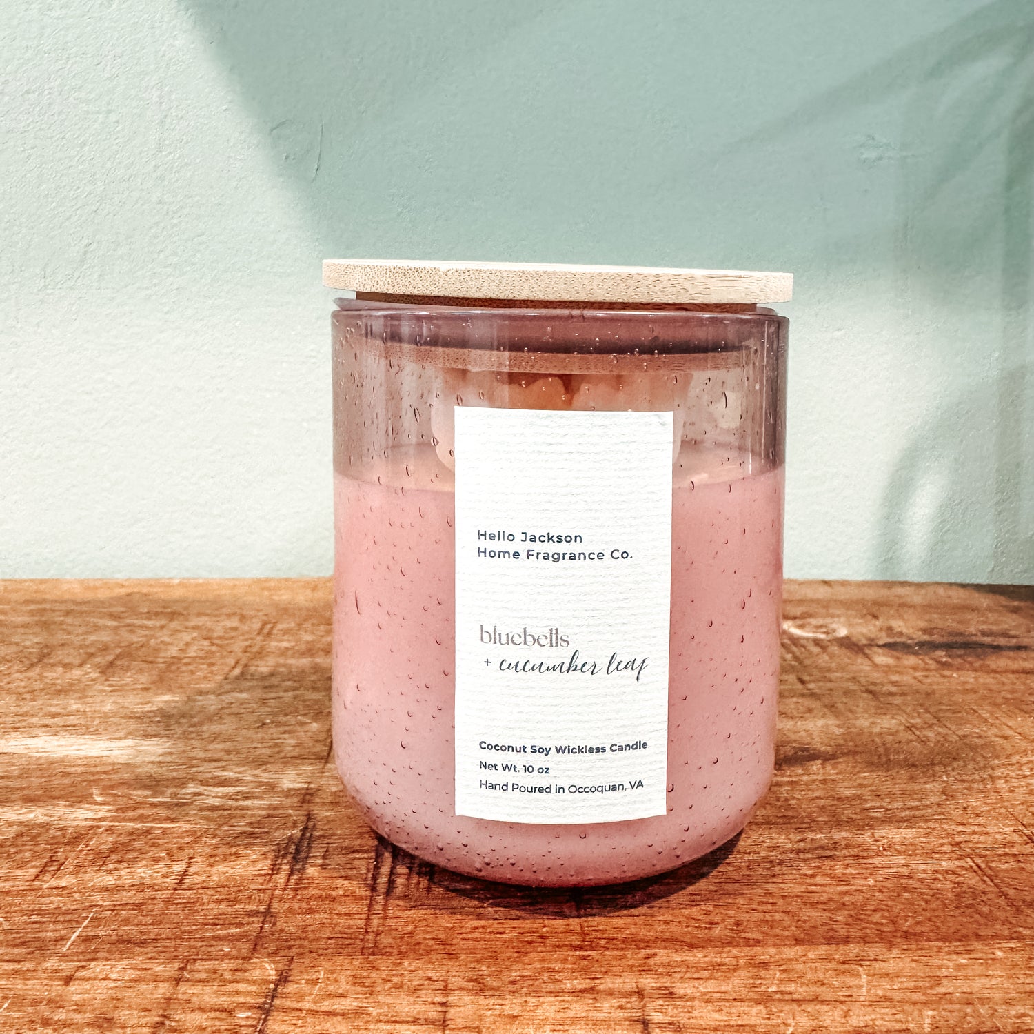 Bluebells + Cucumber Leaf: Wickless Candle