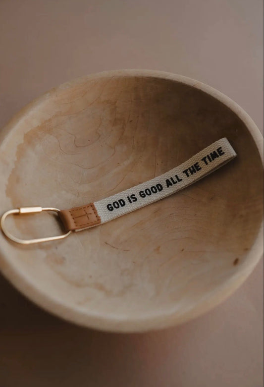 God Is Good Wristlet Keychain