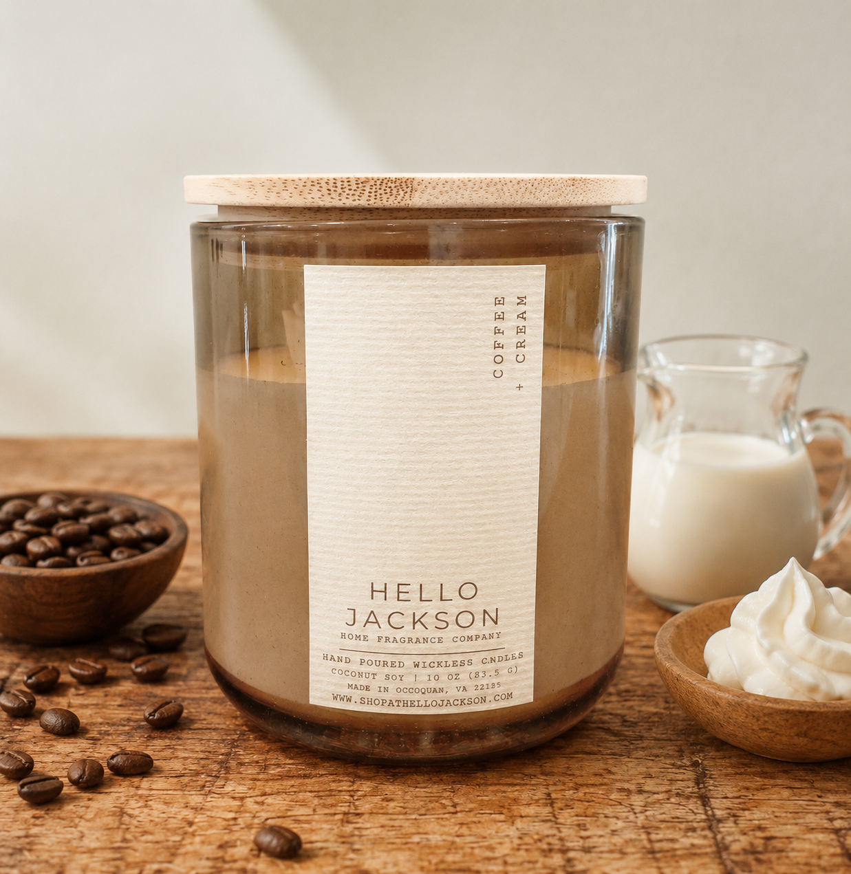 Coffee + Cream Wickless Candle