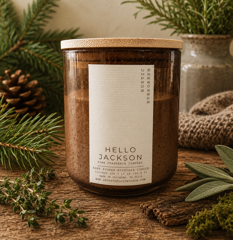 Rustic Evergreen: Wickless Candle