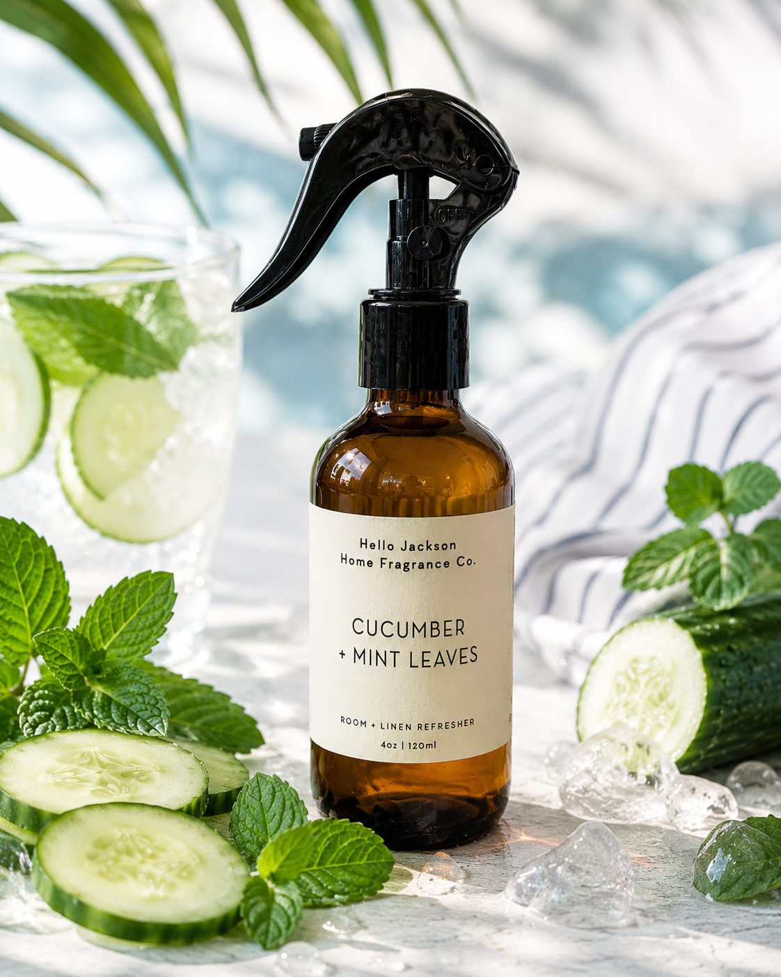 Cucumber + Mint Leaves: Room + Linen Refresher