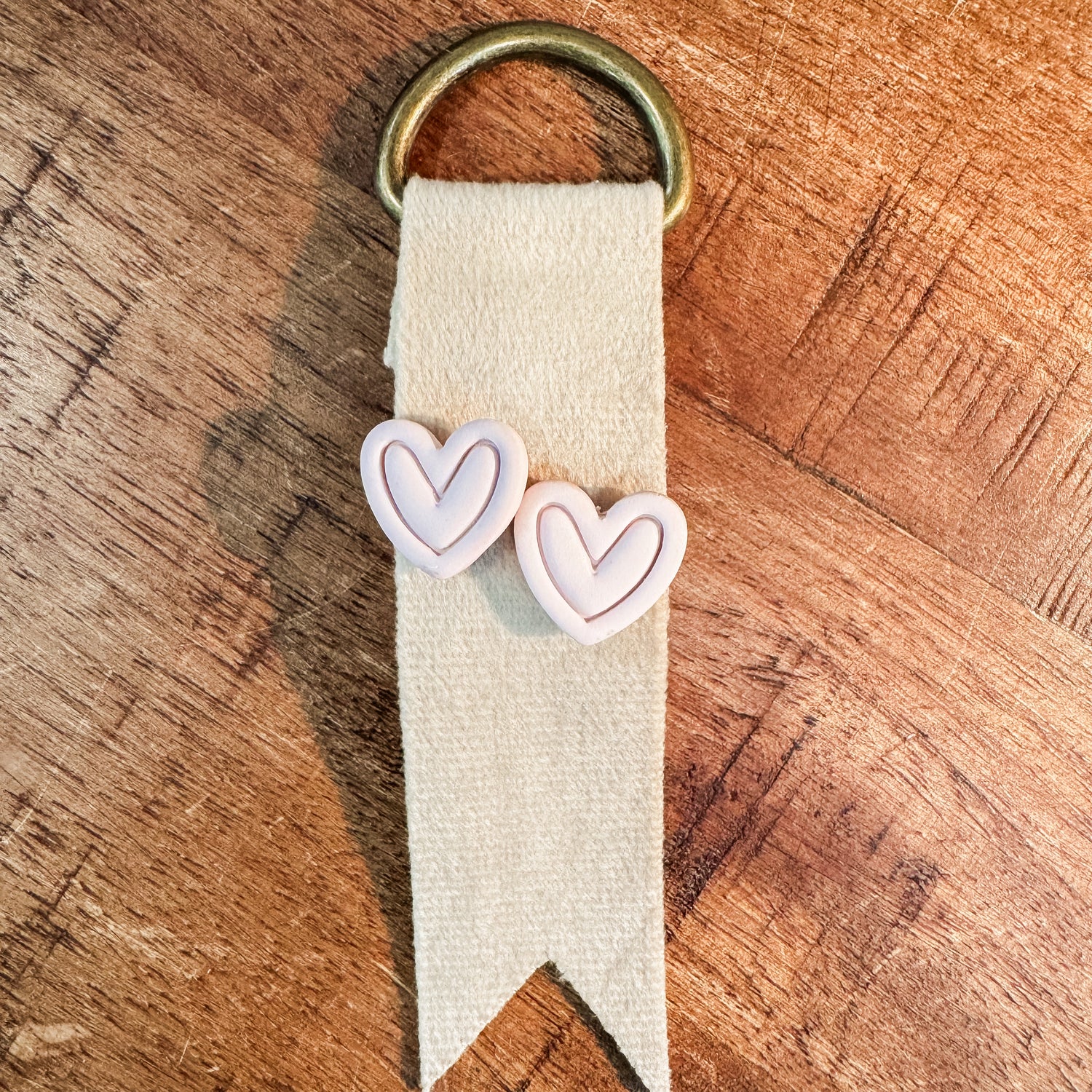 Pink Heart Studs