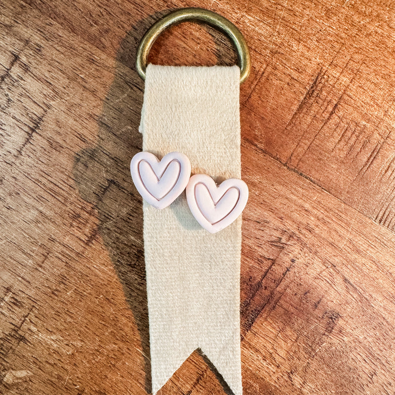 Pink Heart Studs