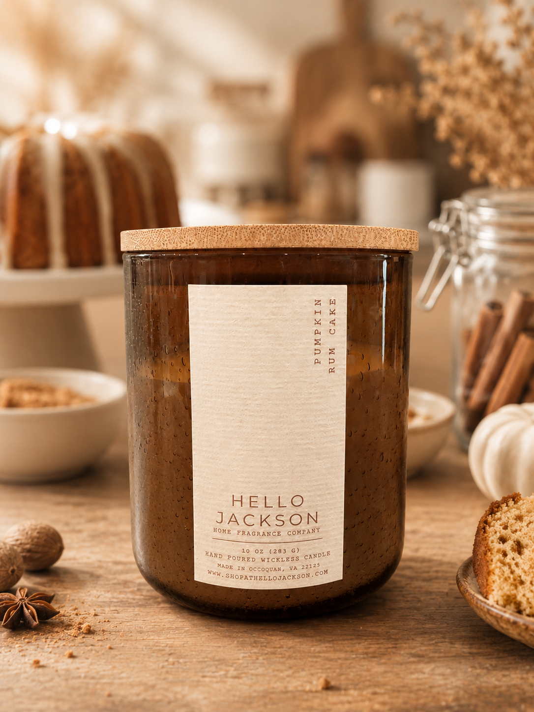 Pumpkin Rum Cake: Wickless Candle