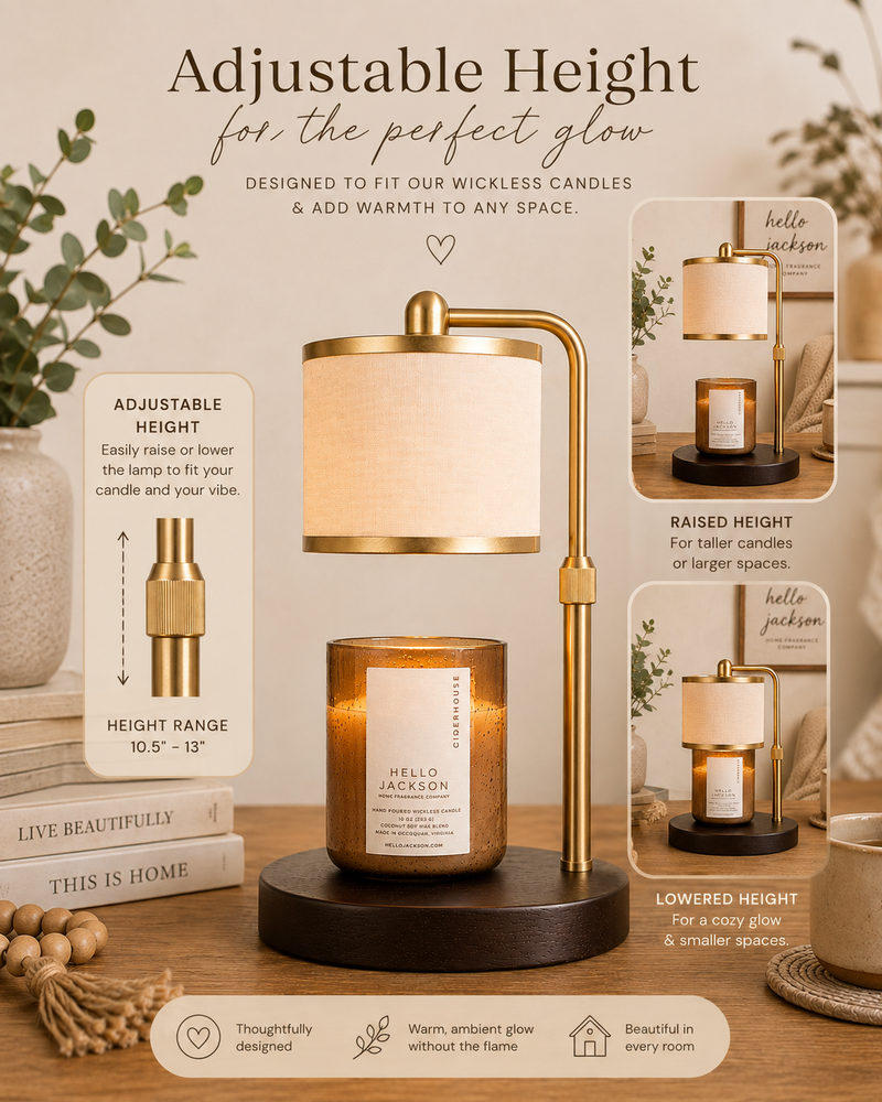 Gold Trimmed Wickless Candle Warming Lamp