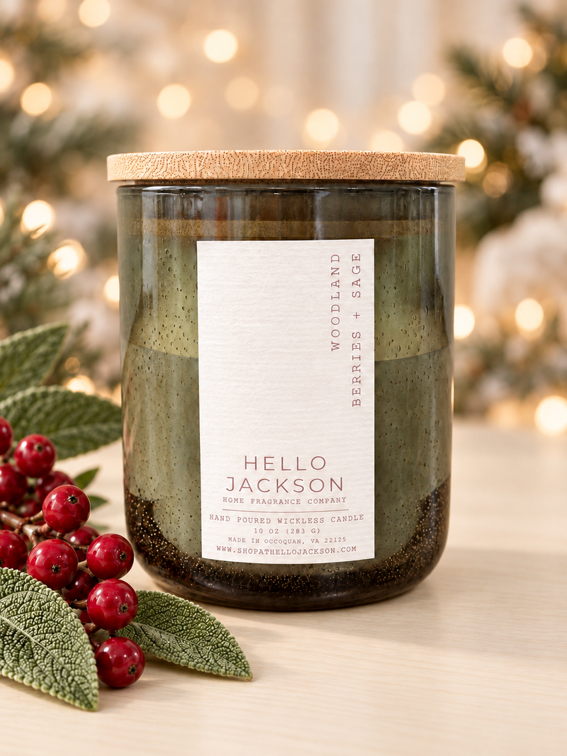 Woodland Berry + Sage: Wickless Candle