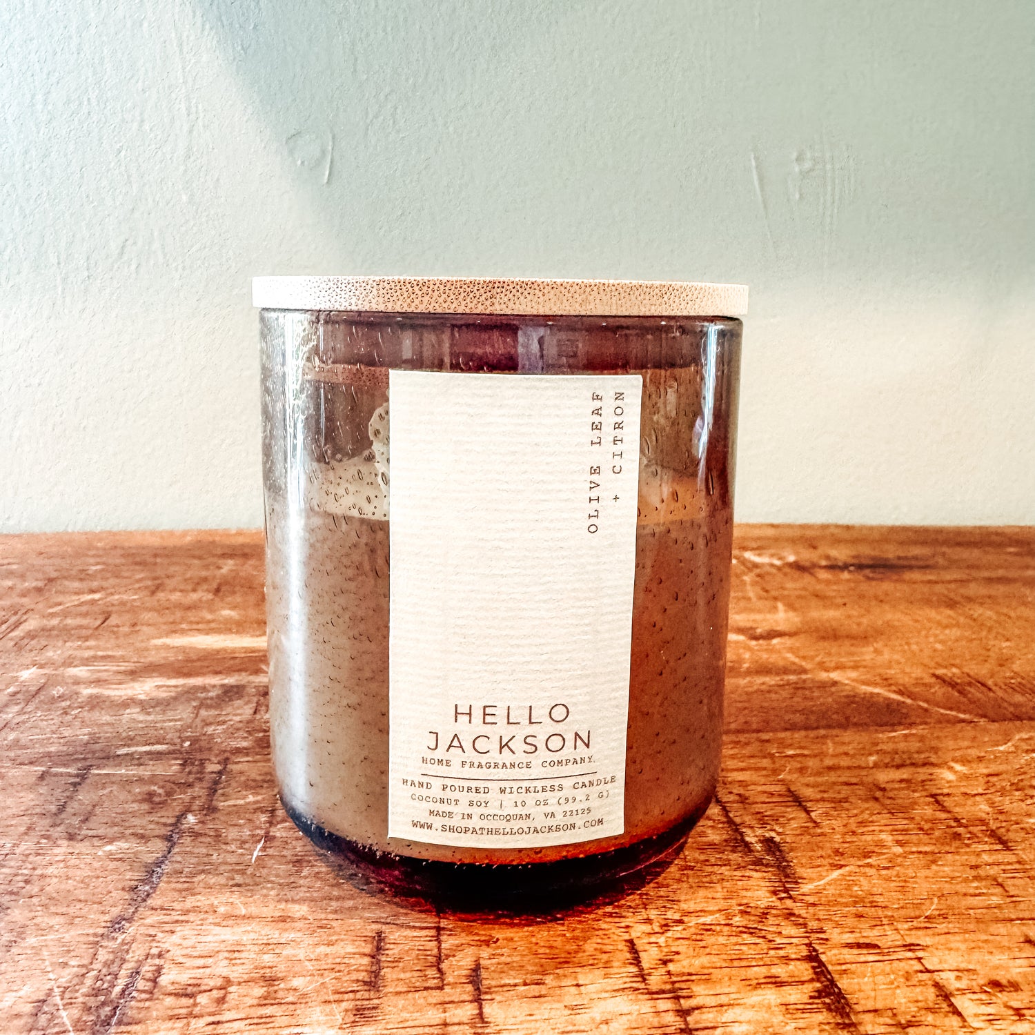 Olive Leaf + Citron: Wickless Candle