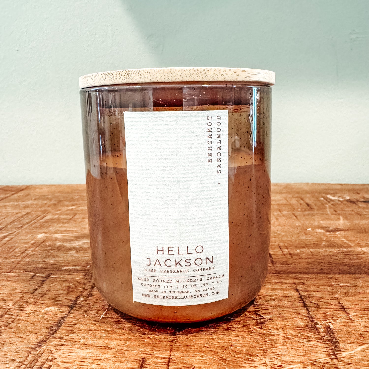 Bergamot + Sandalwood Wickless Candle