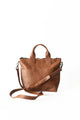 B+H Medium Leather Crossbody in Cognac