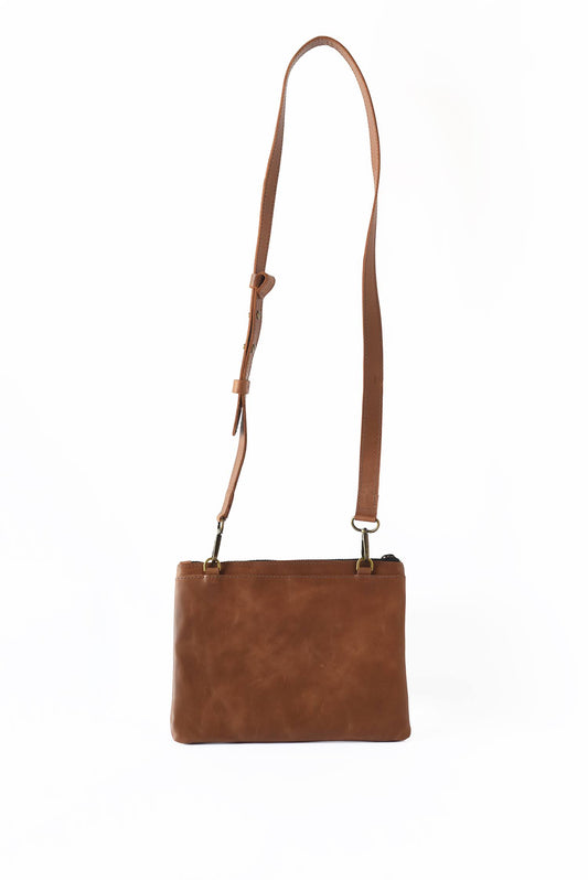 B+H Simple Crossbody in Cognac