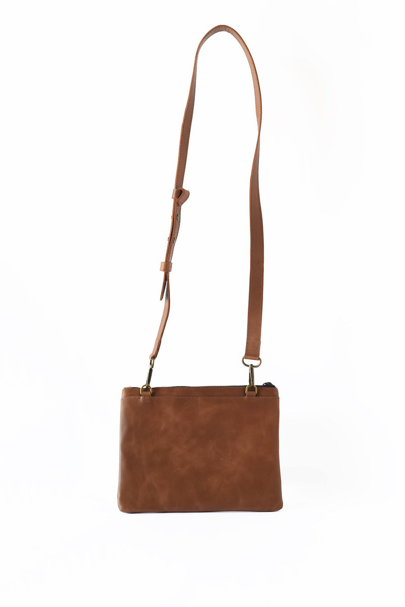 B+H Simple Crossbody in Cognac